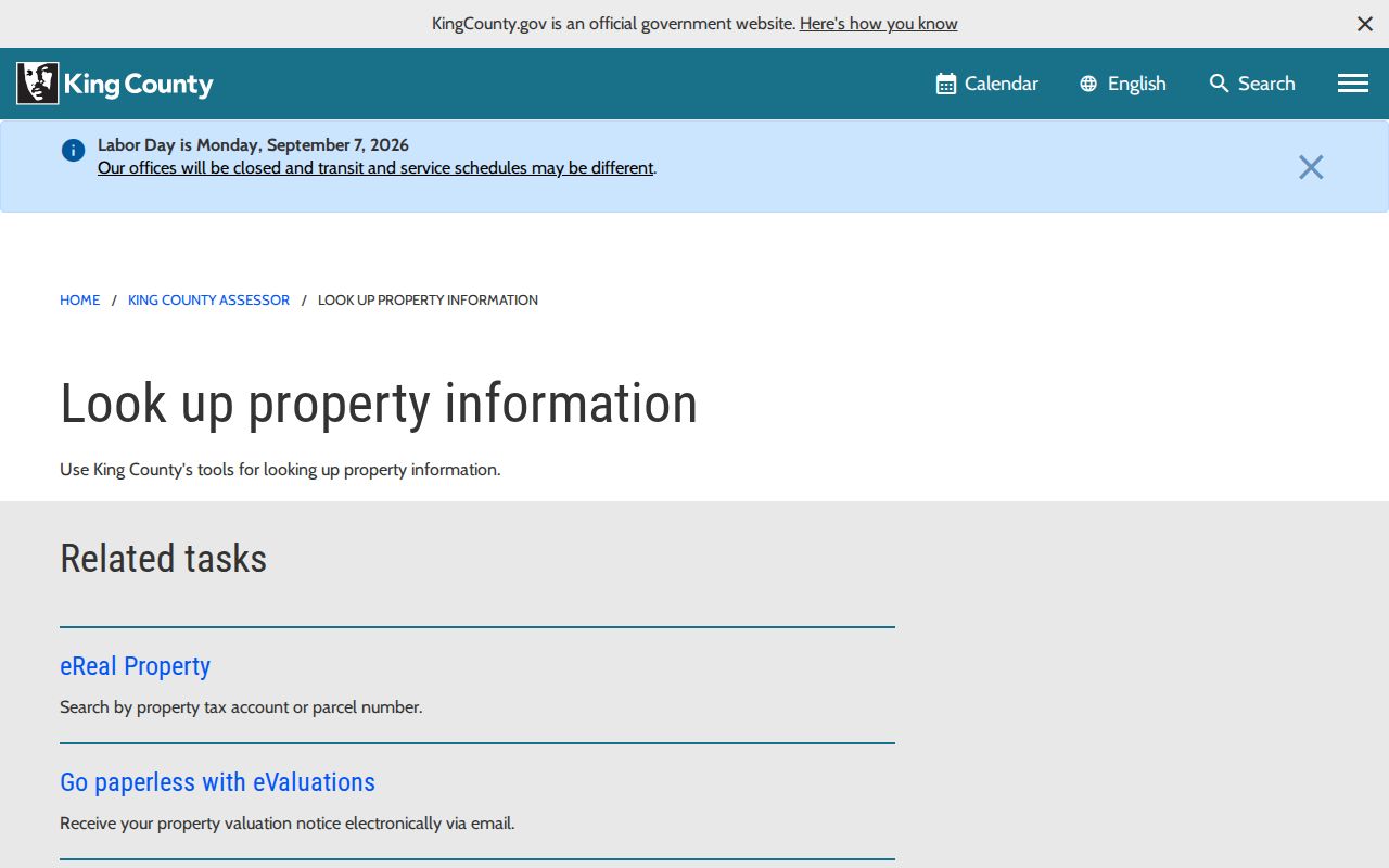 Redmond residents directory King County property lookup