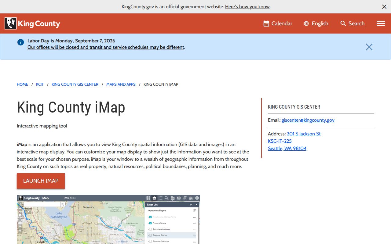 Redmond residents directory King County iMap boundary layers
